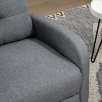 HOMCOM Sillón Reclinable Manual Sofá Individual con Reclinación hasta 155º Carga 150 kg Gris(m-9)