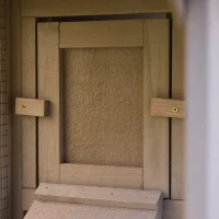 Pawhut Kleintierstall mit 2 Freiluftgehegen Asphaltdach Tannenholz Grau + Schwarz(m-8)