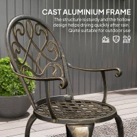 Outsunny Three-Piece Elegant Aluminium Garden Set - Bronze Tone(m-5)