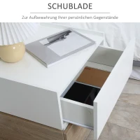HOMCOM Nachttisch mit Schublade Nachtschrank stapelbar Schubladenschrank Schlafzimmer Nachtkommode Spanplatte Weiß+Natur 50 x 40 x 47,5 cm(m-4)