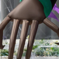 HOMCOM 210 cm Aufblasbar Kürbisgeist, Halloween Horror Deko mit LED Beleuchtung, Halloween-Dekoration, Wasserdichte Luftfigur, Polyester, für Indoor, Outdoor(m-8)