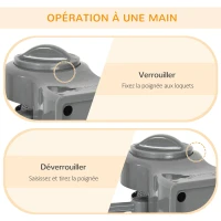 PawHut Barrière escalier chien rétractable opération à une main cadre en alliage d'aluminium tissu mesh 150 x  85 cm gris(m-4)