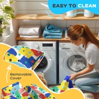 AIYAPLAY Foldable Toddler Chair Soft Snuggle Sponge Filled for Bedroom Playroom, Aged 18 Months to 3 Years - Multicoloured(m-7)