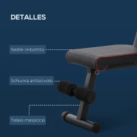 HOMCOM Banco de Pesas Banco de Musculación Plegable con Respaldo Inclinable en 6 Posiciones Banco de Abdominales para Fitness Entrenamiento Completo en Gimnasio Casa Carga 150 kg Negro(m-6)