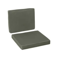 Outsunny Lot de 2 coussins de chaise coussins d'assise déhoussables grand confort coussins matelassé rembourré mousse tissu polyester gris foncé(m-10)