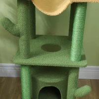 PawHut 225-255cm Adjustable Floor to Ceiling Cat Tree, Tall Cat Tower for Indoor Cats w/ Scratching Posts, Green(m-9)