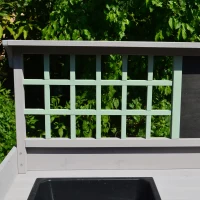 HOMCOM Mesa de Jardinería Cultivo Mesa Exterior para Macetas Mesa de Jardín de Germinación Superficie de Trabajo con Cajón Pizarra Estante 92x42,5x119,5cm Madera(m-9)