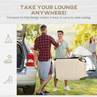 Outsunny Outdoor Folding Sun Lounger Set of 2 with Face Hole, 4 Level Adjustable Backrest Reclining Garden Lounger, Garden Recliner Sunbed with 600 D Oxford Cloth Seat and Pillow for Beach, Sand(m-8)