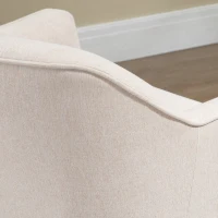 HOMCOM Accent Chair, Living Room Armchair, Vanity Chair with Gold Plating Metal Legs and Soft Padded Seat for Bedroom and Café, Set of 2, White(m-9)