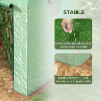 Outsunny Serra a Casetta a 2 Sezioni con Porta e Finestre Avvolgibili, in Acciaio e PE, 200x140x200 cm, Verde(m-7)