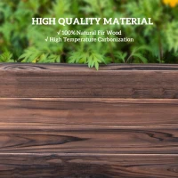 Outsunny 128L Wooden Raised Beds for Garden Planter Grow Containers For Outdoor Patio Plant Flower Vegetable 80L x 80W x 22.5H cm(m-7)