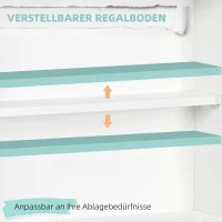 HOMCOM Wandklapptisch mit Ablagefächern 64 cm x 20 cm x 60 cm Weiß(m-5)