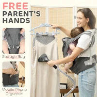 AIYAPLAY 6-in-1 Baby Carrier for Newborns-Toddlers, with Removable Seat, for Ages 0-36 Months, Up to 15kg, Grey(m-7)