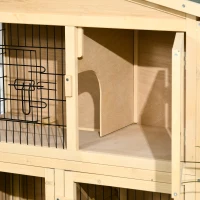 PawHut Clapier à lapin cage à lapin 2 étages 4 portes verrouillables rampe toit bitûmé bois de sapin(m-8)