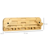 SPORTNOW Poutre d'escalade grande planche à suspendre entrainement avec 19 encoches avec vis de montage 57 x 18 cm naturel(m-3)