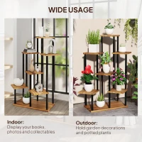 Outsunny Seven Wooden Shelf Plant Stand(m-7)