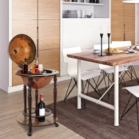 HOMCOM Globe Shaped Retro Style Bar Cabinet Wine Alcohol Storage Trolley Glass Bottle Holder 36CM(m-2)