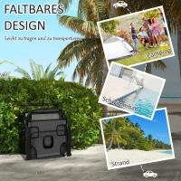 Outsunny Tuinligstoelen Relaxligstoel, Opvouwbaar, Weerbeständig, 194 cm x 72 cm x 31 cm, Zwart + Grijs(m-5)