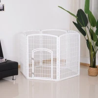 PawHut Recinto per Animali Domestici Animali Domestici PP Ф135 x 95A cm Bianco(m-8)