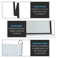 HOMCOM Beamer-Leinwand, Projektionsleinwand, 100 Zoll, 4:3, 203x152 cm, Weiß(m-5)