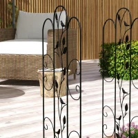 Outsunny Juego de 4 Enrejados de Jardín Soportes para Enredaderas de Acero para Plantas Trepadoras y Decoración 40x106 cm Negro(m-9)