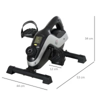 HOMCOM Portable Pedal Exerciser, Mini Exercise Bike with 8 Levels Magnetic Resistance and LCD Display, Cycle Leg Exerciser Sitting Down(m-3)