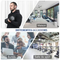 HOMCOM Haltère courte poids 15 Kg - Haltère hexagonale entraînement musculaire & haltérophilie - métal caoutchouc noir(m-6)