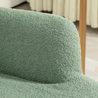 HOMCOM Sedia per Soggiorno con Schienale Alto in Acciaio e Tessuto Effetto Sherpa, 73x68x111 cm, Verde e Oro(m-9)
