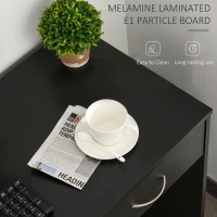 HOMCOM Compact Computer Desk, Study Table with Drawer and Storage Compartment, Writing Workstation, Black(m-7)