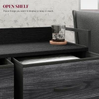 HOMCOM Rustic Chest of Six Fabric Drawers - Black(m-5)