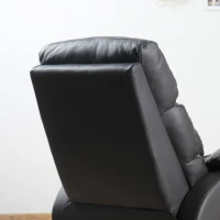HOMCOM Sillón Relax Reclinable Manual Tapizado en PU con Reposapiés Retráctil Asiento y Respaldo Extra Acolchados para Salón Oficina Dormitorio 75x92x99 cm Marrón(m-8)