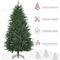 HOMCOM Weihnachtsbaum, Kunsttanne, realistisches Aussehen, schneller Aufbau, Kunststoff, Grün, 114 x 114 x 180cm(m-4)