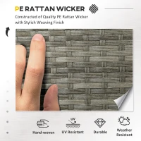 Outsunny 5 Pieces Rattan Garden Furniture Set with Dining Table, Cushions - Dark Blue(m-4)