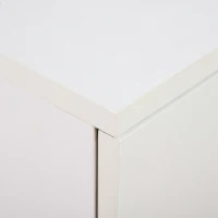 HOMCOM Mobile Kommode Sideboard Küchenschrank Anrichte 2-türig mit vier Rollen Weiß 60 x 35 x 65 cm(m-8)