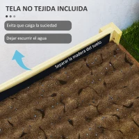 Outsunny Jardinera Elevada de Madera con Paneles Acrílicos para Flores y Vegetales con  Drenaje y Capacidad de 68L 75x46x60,5 cm(m-7)
