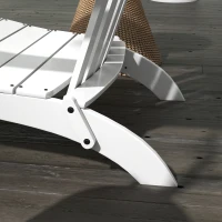 Outsunny Silla Adirondack Plegable con Reposabrazos Carga 160 kg para Patio Terraza Balcón 68x81x93 cm Blanco(m-8)