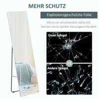 HOMCOM Standspiegel Wandspiegel Ganzkörperspiegel, Aluminium, 45 cm x 37 cm x 158,5 cm, Silber(m-7)