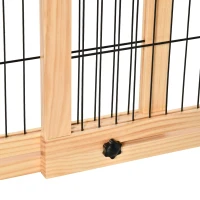 PawHut Cancellino per Cani da Interno Estensibile in Legno di Pino e Acciaio, 104-183x36x69 cm, Color Legno(m-9)