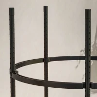 Outsunny Rankturm, Rankhilfe, versetzbare Ebenen, rostfreier Stahl, Ø50 x 195 cm, Schwarz(m-9)