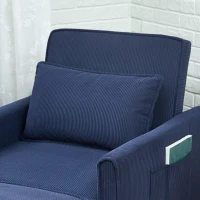 HOMCOM Schlafsessel, verstellbar, 3 Positionen, Cordbezug, bis 120 kg, Blau(m-9)