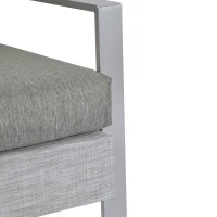 Outsunny Gartenmöbel Sofa Set für 5 Personen mit Alu. Teetisch mit gehärtetem Glas Grau(m-9)