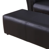 HOMCOM Kids Sofa Bed Kids Twin Sofa Toddler Chair 2 Seater Kids Twin Sofa Chair Boys Girls Couch w/ Footstool (Black)(m-8)