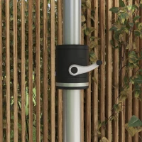 Outsunny 3m Parasol, with Solar-Powered LED Lights - Khaki(m-9)