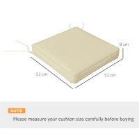 Outsunny 4-Piece Seat Cushions Pillow Replacement, Patio Chair Cushions Set with Ties for Indoor Outdoor, Beige(m-3)