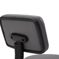 HOMCOM Salonhocker, höhenverstellbar, ergonomisch, 360° drehbar, 5 Rollen, synthetischer Bezug, Grau(m-9)
