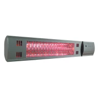 HOMCOM Chauffage radiant infrarouge électrique télécomande 750/1500 W minuterie réflecteur alu gris(m-1)