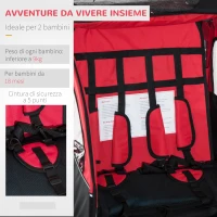 HOMCOM Rimorchio Bici Rimorchio Bambini Bicicletta Bimbi Gancio Acciaio Sicuro(m-5)