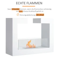 HOMCOM Kamin Bioethanol Biokamin Kaminofen Standkamin 1,5 L 3 Stdn. 78 x 25 x 58 cm(m-4)