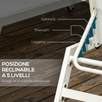 Outsunny Chaise Longue Lettino Prendisole Reclinabile 2pz in Alluminio e Poliestere, 55x195x30 cm, Beige(m-6)