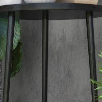 Outsunny Table bistro ronde de jardin table d'extérieur plateau mosaïque céramique acier Ø35 x 45,5H cm noir(m-8)